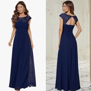 Mother of Bride Sleeveless Dress A Line Floor-Length Gown‎ Prom Evening Size XL